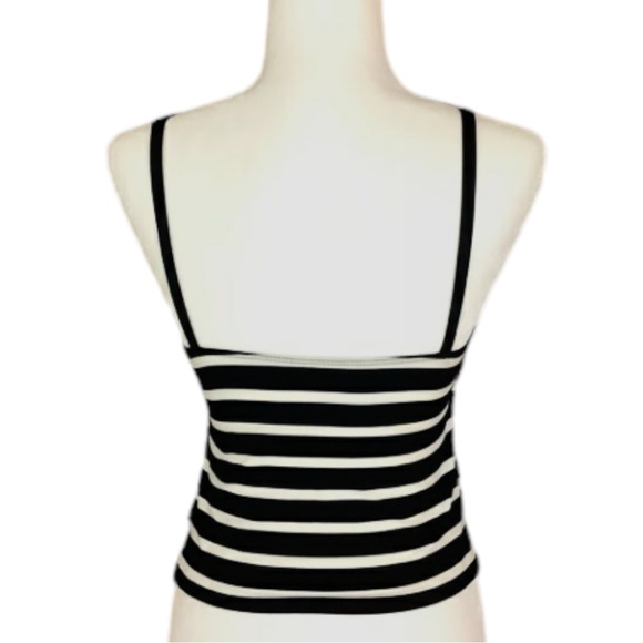 NAUTICA Black/White Striped Tankini Swim Top - Picture 4 of 4